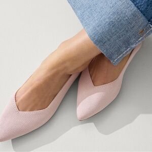 Rothy’s “THE POINT” Light Pink Knit Pointed Toe Slip On Flats Sz 10.5